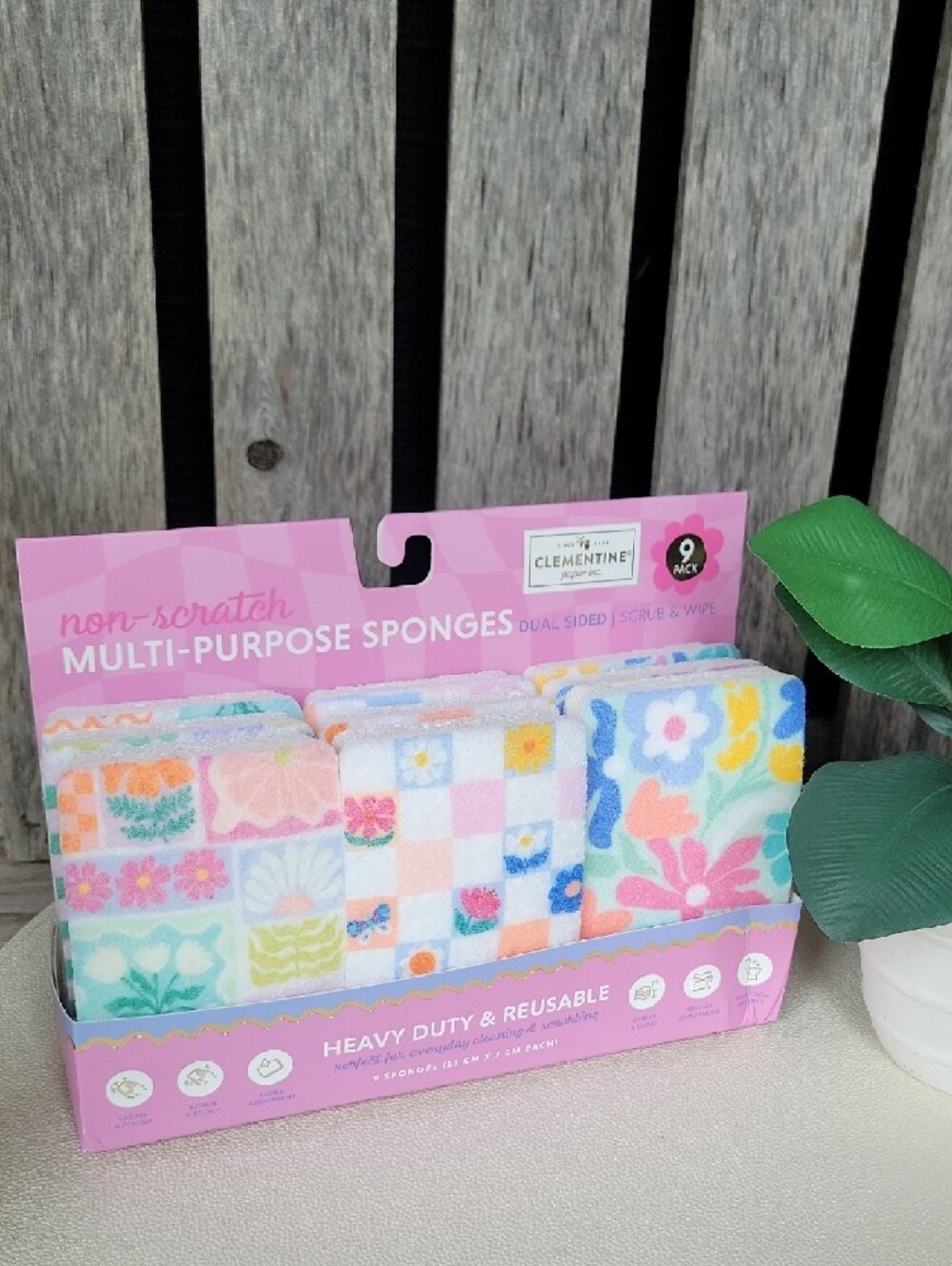 Clementine Non-Scratch Multi-Purpose Sponges - Pastel Floral Set
